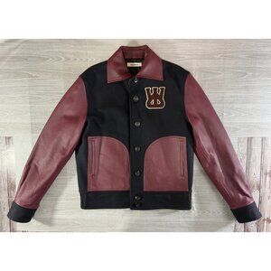 Wales bonner Harlem varsity jacket size 48 US M color burgundy navy NWOT